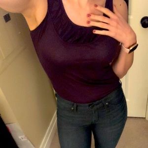 Stretchy cotton purple tank top, work top
